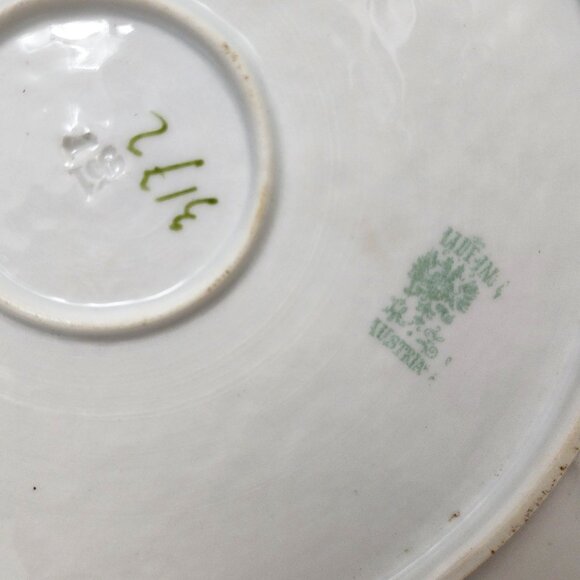 Antique RARE Made In Austria 3172 Hand Painted Floral Cake Plate w/Gold Leaf - Picture 9 of 9